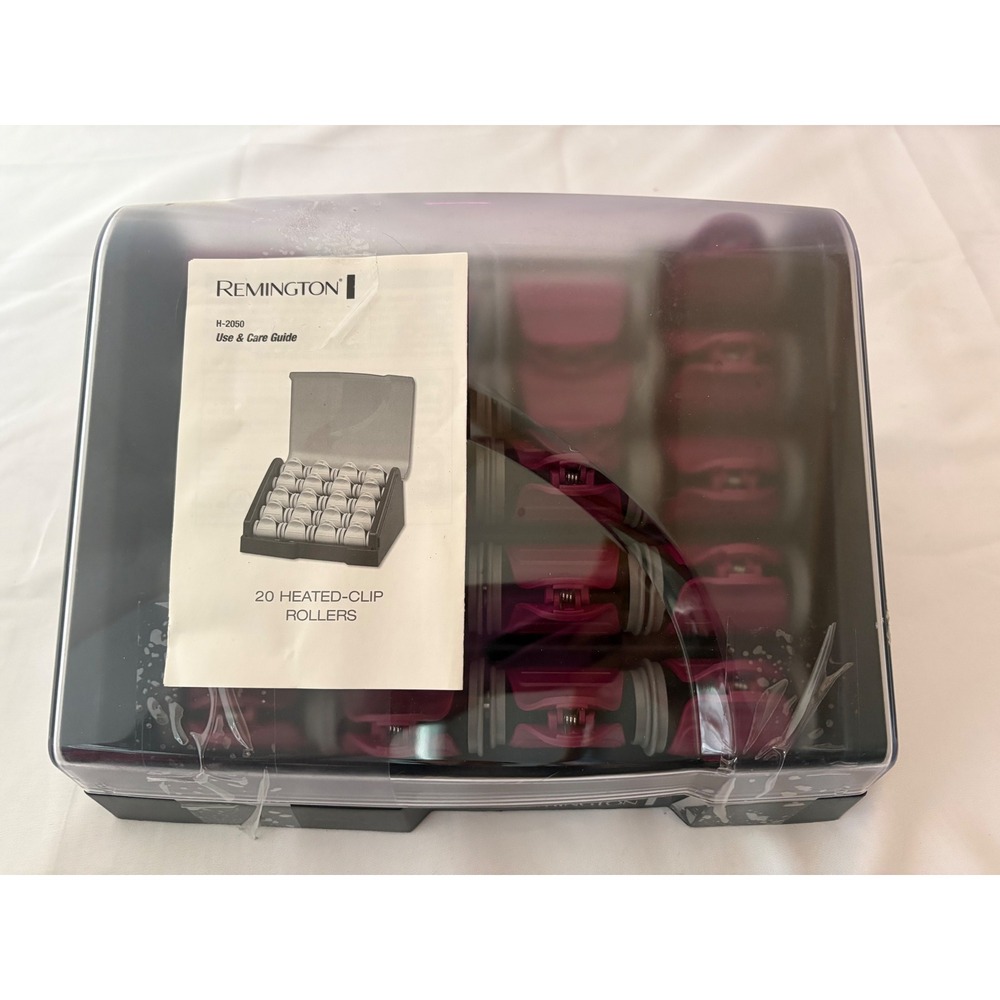 Remington H-2050 Heated Clip Hair Rollers 20 Piece Set Velvet Flocked Burgundy